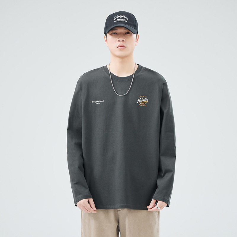 秋季新款白色长袖宽松卫衣男