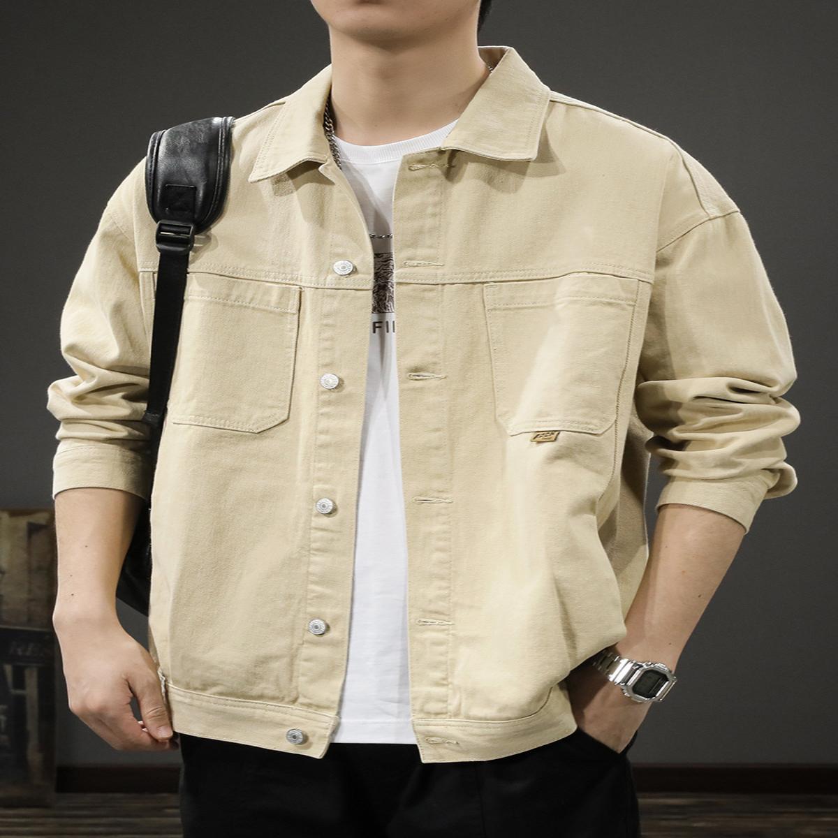 可拆卸加棉复古牛仔夹克男