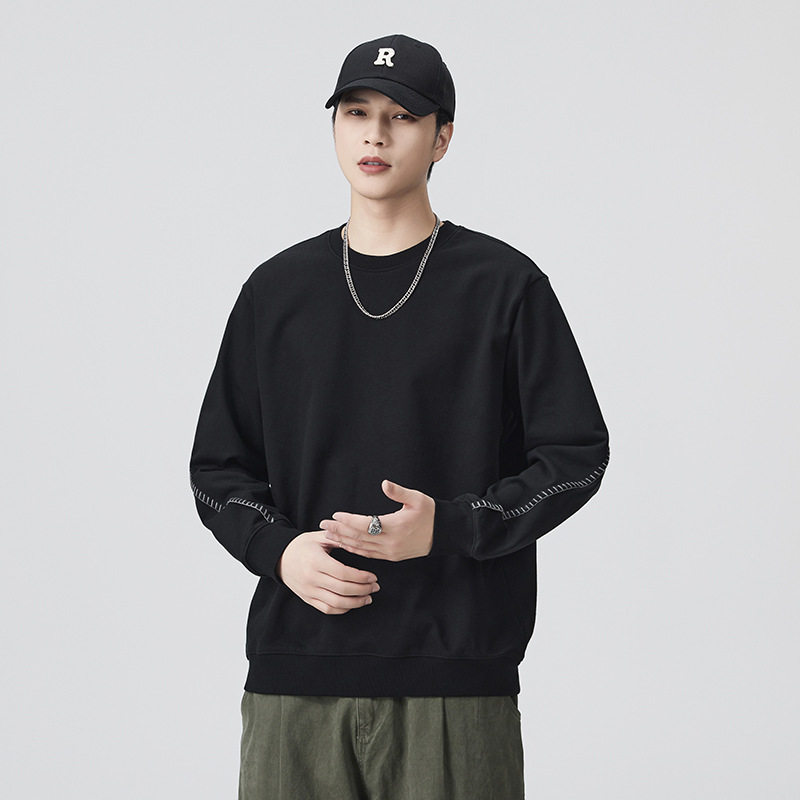 复古美式圆领宽松男卫衣