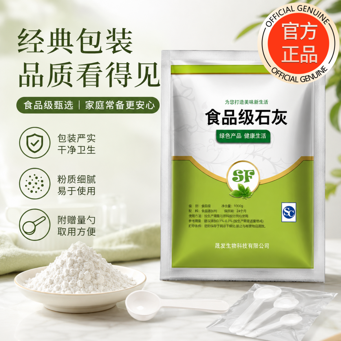 冰粉专用石灰粉可食用食品级熟石灰粉蒸蛋食用级冰粉米豆腐大袋装