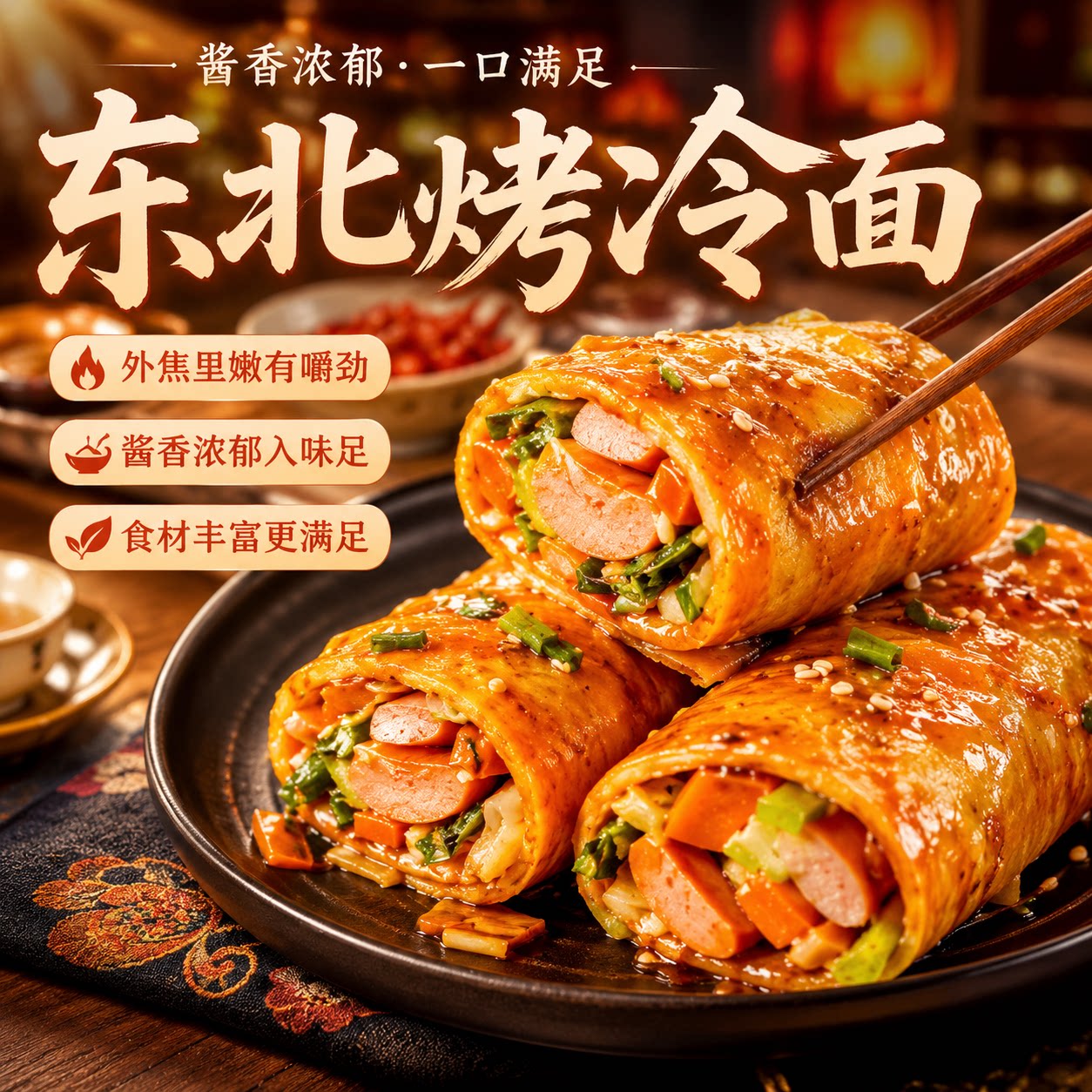 东北烤冷面官方旗舰店家庭装官方旗舰店正宗烤冷面片批发家用正品