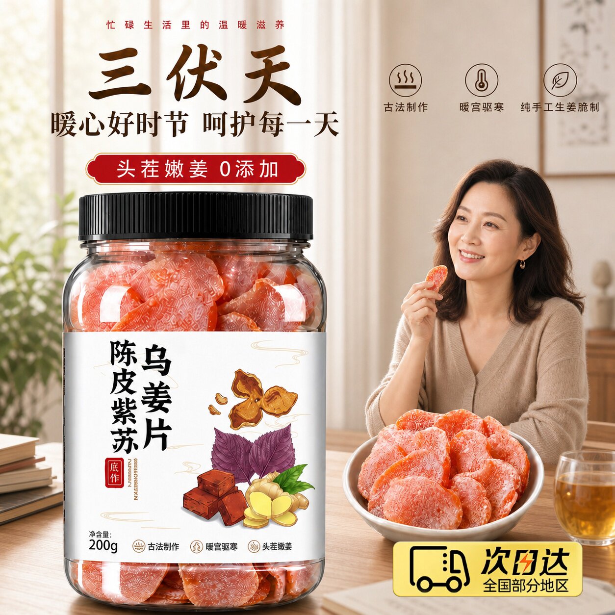 正宗无添加纯手工即食姜片