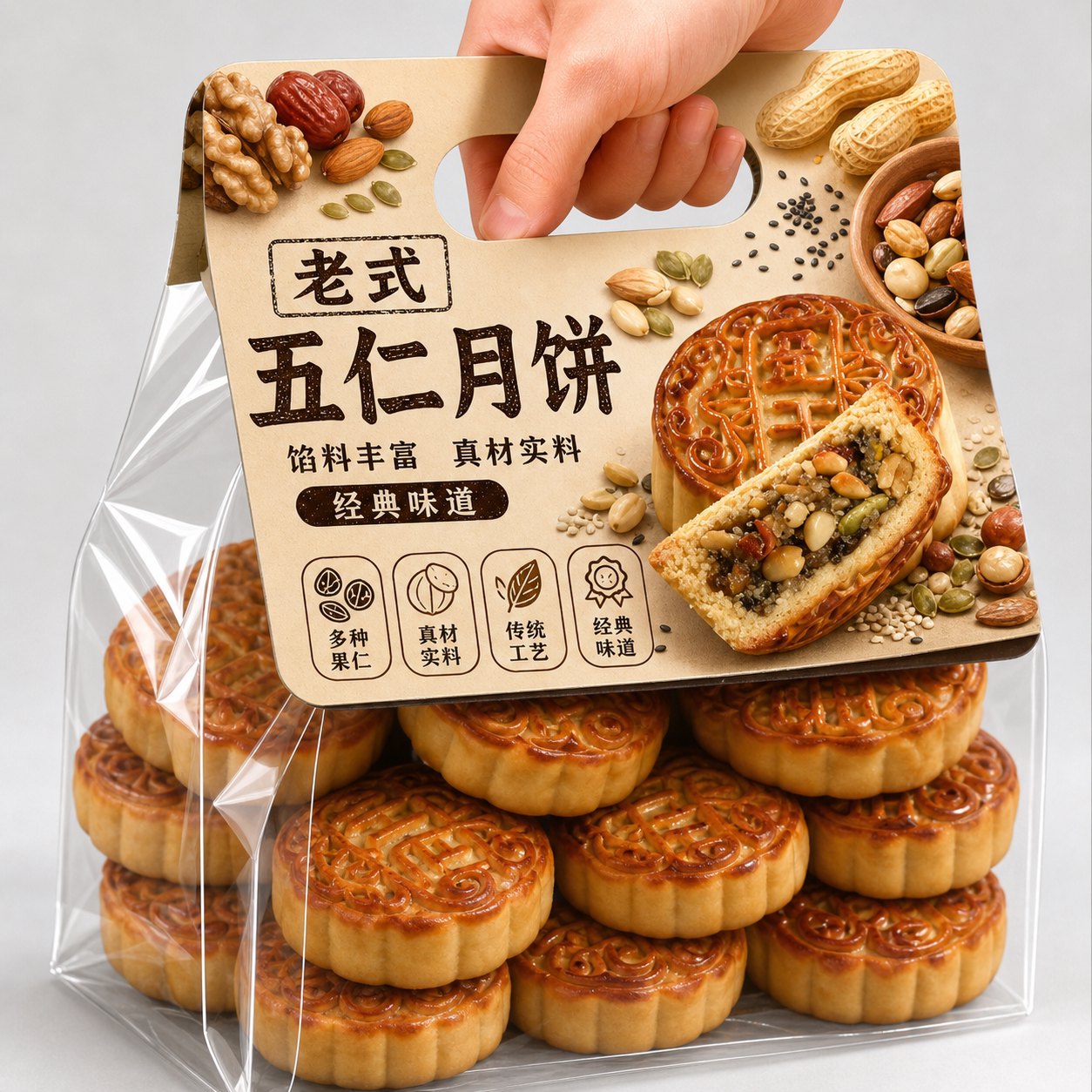 老字号纯手工广式五仁月饼