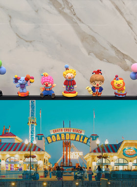 电视电脑显示器边框上装饰公仔可爱小丑汽车马戏团卡通中控台摆件