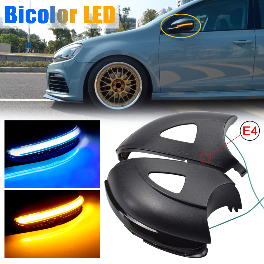适用大众宝来途安MK6高尔夫6/GTI/R20 LED流水倒车镜后视镜转向灯