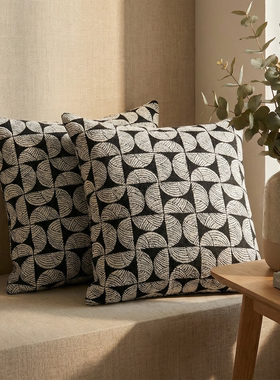 ELLALORA几何图案圈圈纱提花抱枕套北欧风客厅沙发靠垫套WL230717