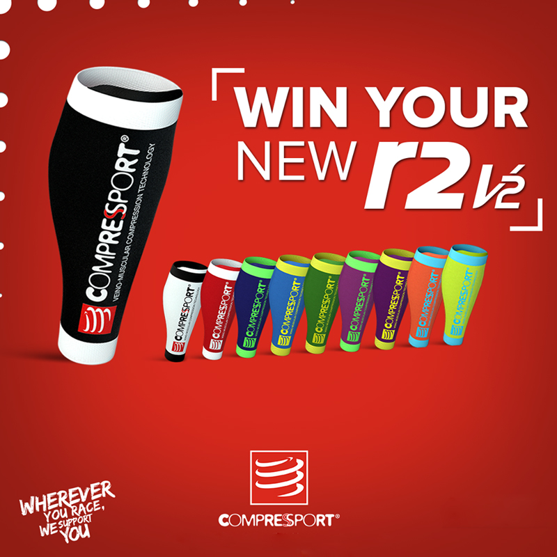 Compressport机能压缩 R2V2 越野跑步骑行健身运动小腿套护具绑腿