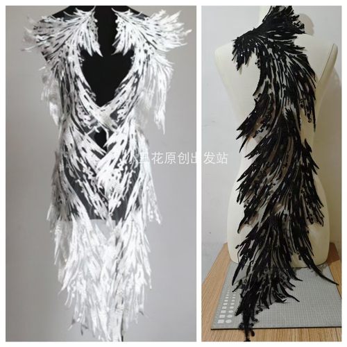 大翅膀花贴 新娘婚纱礼服装饰旗袍连衣裙辅料布贴 DIY 新品上市