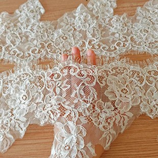 经典法国风长睫毛蕾丝花边 手摇股线3米长高定婚纱头纱高20厘米