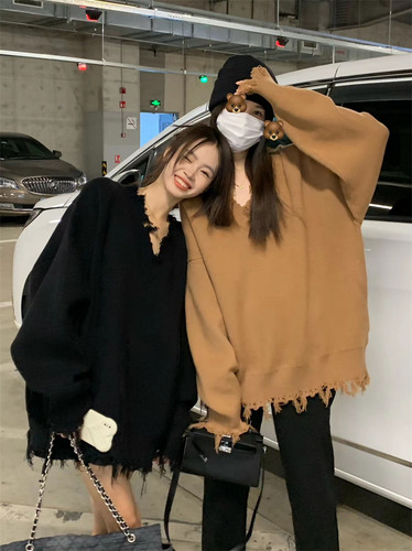 chic韩风别致中长款毛衣