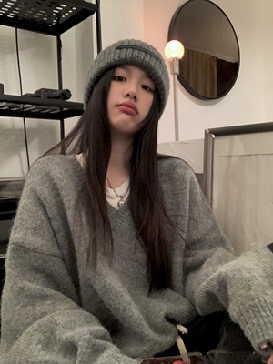 软糯加厚套头毛衣慵懒风宽松