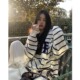 慵懒风套头针织毛衣女秋冬季 2025新款 复古条纹宽松温柔韩系上衣