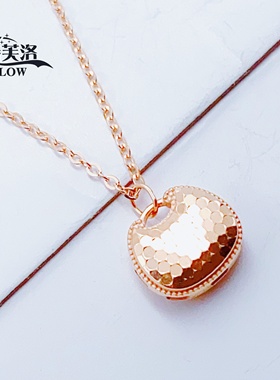 欧诗芙洛正品14K玫瑰金俄罗斯Au585项链爆闪小胖福包一体链高级