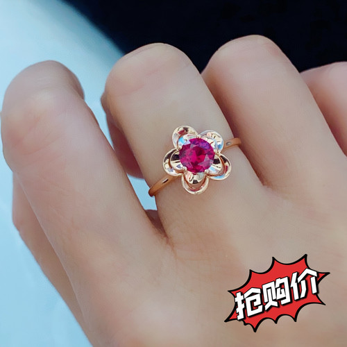 欧弗莱正品俄罗斯585紫金镀14K玫瑰金红石花瓣耳扣时尚精致耳环