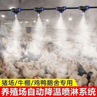 养殖场降温喷雾系统自动定时雾化细雾微喷头鸡舍猪场牛棚消毒除臭