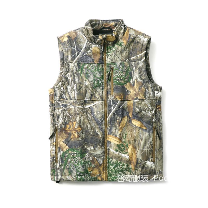 仅几十件！北美狩猎户外防风防水秋冬仿生迷彩伪装背心保暖棉马甲