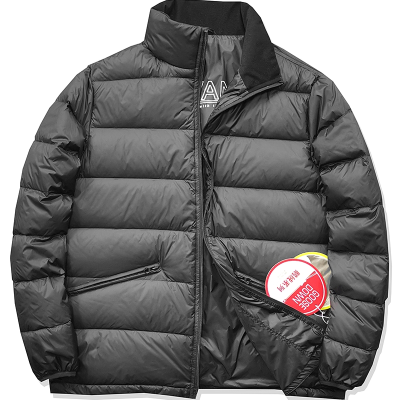 错过拍大腿 老客快来 90鸭绒男立领修身保暖羽绒服厚款夹克外套