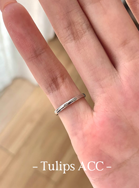 S925纯银素圈尾戒戒指小众设计轻奢高级感叠戴指环手饰食指戒小指
