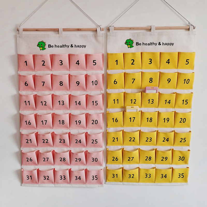 幼教教具接送卡收纳袋帆布可水洗