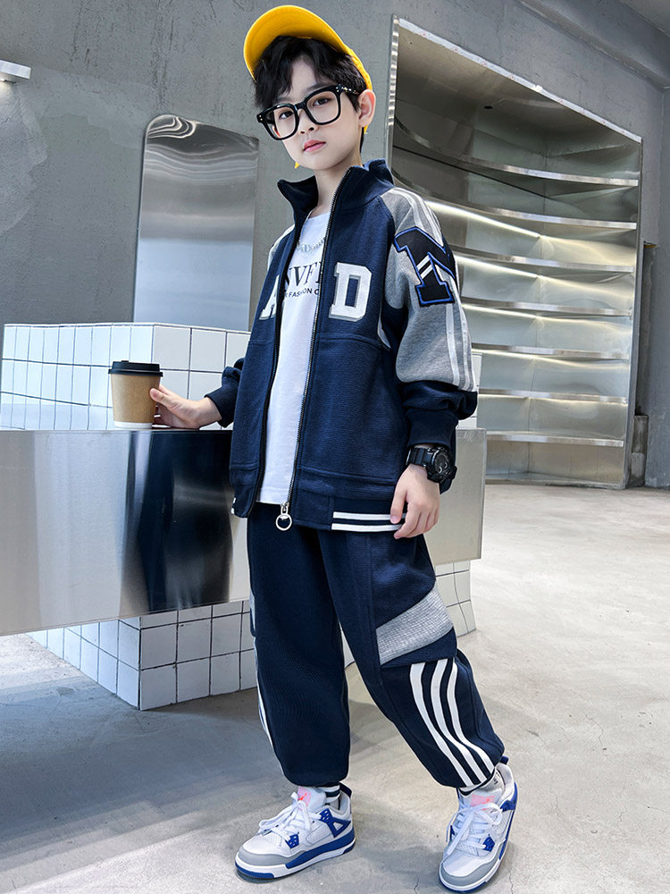 儿童装男童春装套装春秋款2026新款春季运动衣服男孩中大童帅气潮