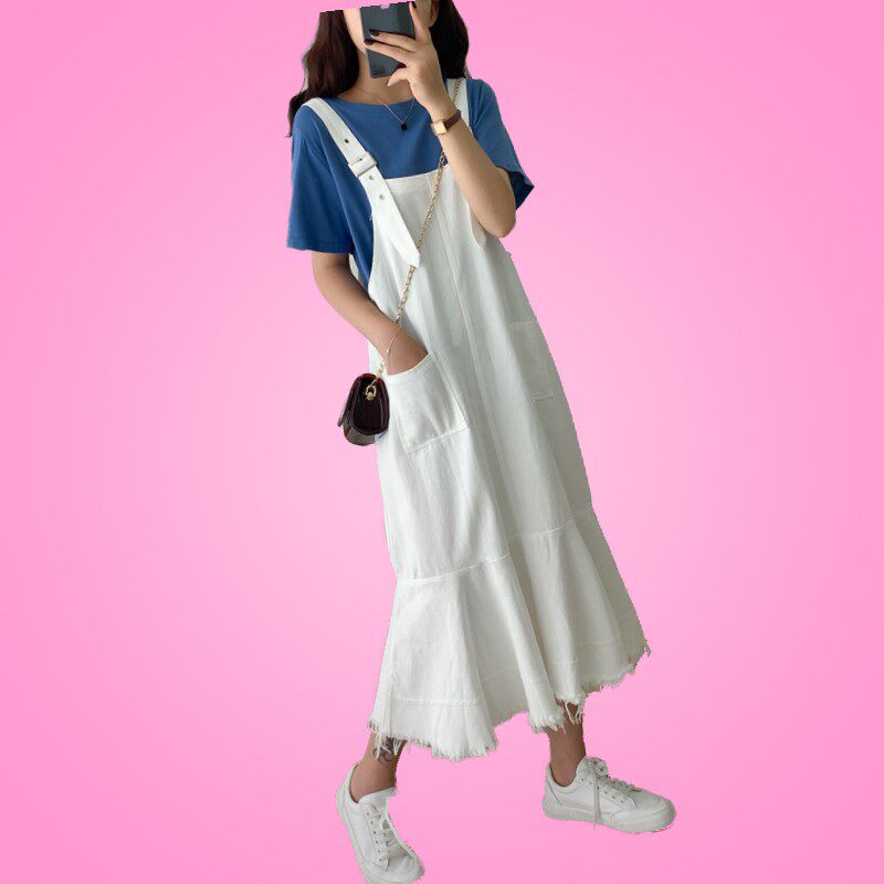 遮肚显瘦胖妹妹T恤连衣裙套装