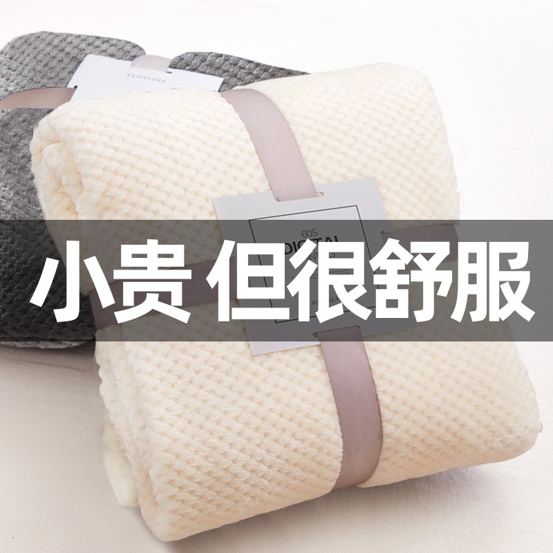 夏季薄款法兰绒双人空调小盖毯