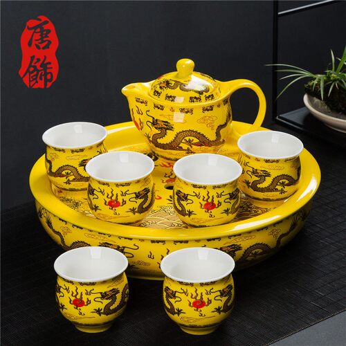陶瓷欧式青花双层不烫手功夫茶具