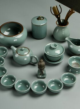 陶瓷哥窑功夫茶具特价全国包邮