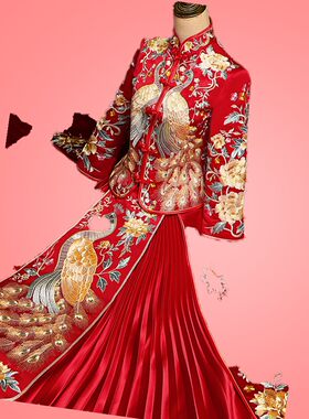 婚纱大码夏季薄款中式秀禾服新娘