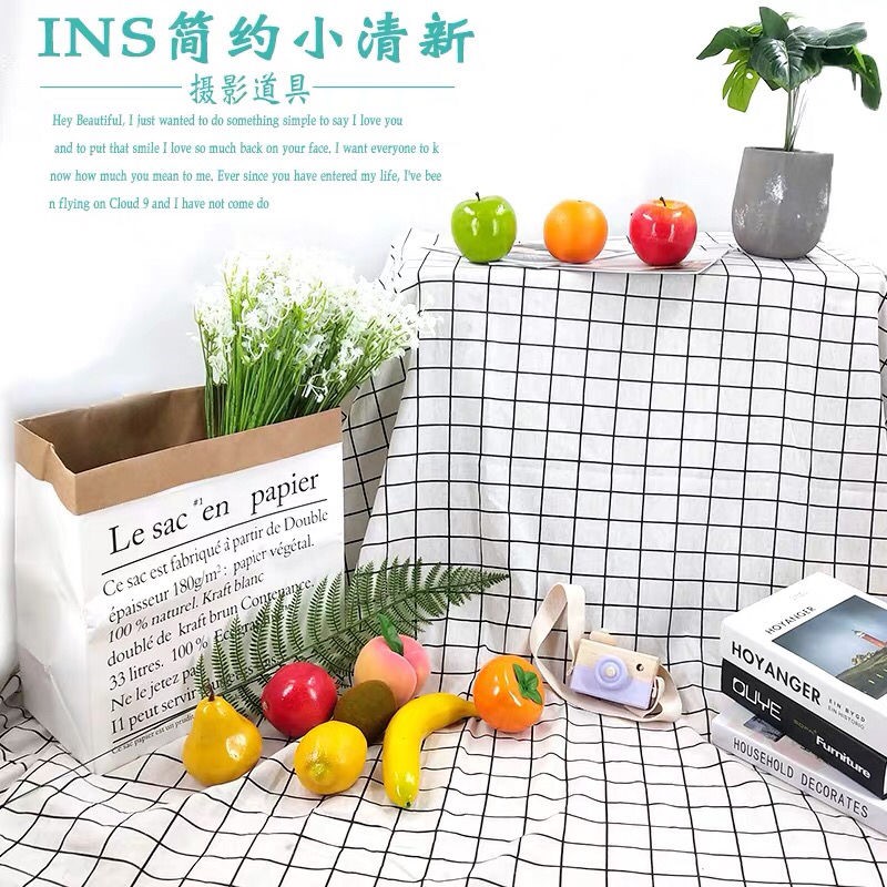 抖音ins风黑白格子儿童摄影拍照道具背景布美食拍照神器摄影布
