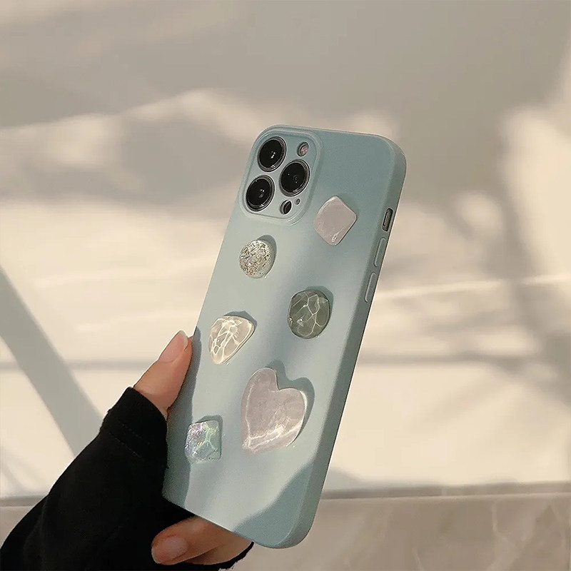 IPHONE 14 PRO MAX 휴대폰 케이스에 적합한 새로운 틈새 입체 보석 12 APPLE 13 여성용 낙하 방지 부드러운 고무