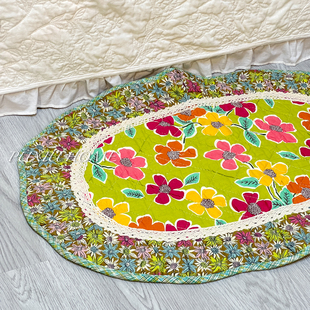 出口处理全棉绗缝地垫田园风浴室防滑垫客厅入门脚垫可机洗坐垫