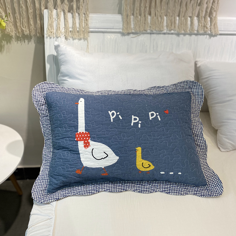 透气吸汗单人衍缝全棉枕头套