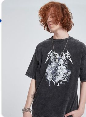 ARTIE男装|新款夏季摇滚暗黑短袖t恤 高街原宿风印花男士纯棉T恤