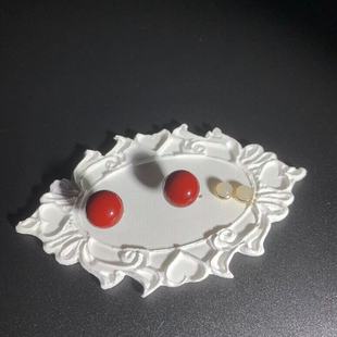 青岛耳饰纯银925耳钉轻奢百搭秋冬珍珠高级感饰品女安哥拉红复古