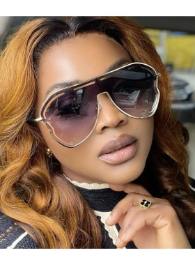 新款欧美连体大框蛤蟆形墨镜 欧美个性户外太阳镜镂空Y2K太阳镜片
