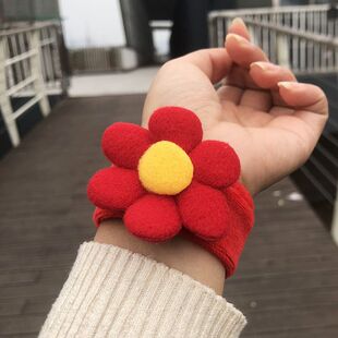儿童胸针发夹 幼儿园小红花啪啪圈 网红花朵可爱创意手环发圈