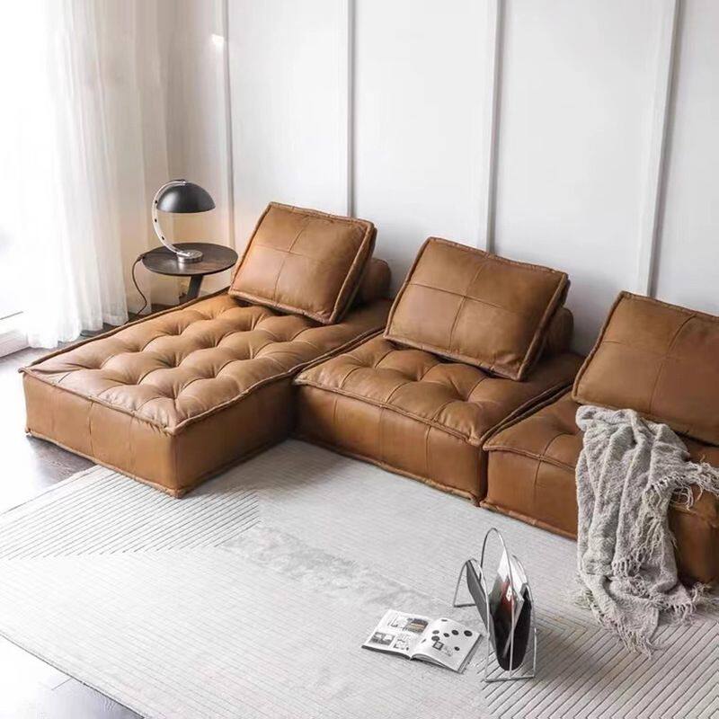 轻奢别墅极简方块沙发小户型客厅