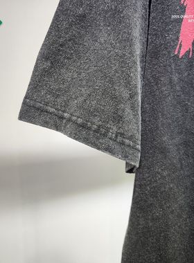 ARTIE男装丨洗水复古泛白火焰骷髅头印花T恤暗黑系宽松潮牌短袖