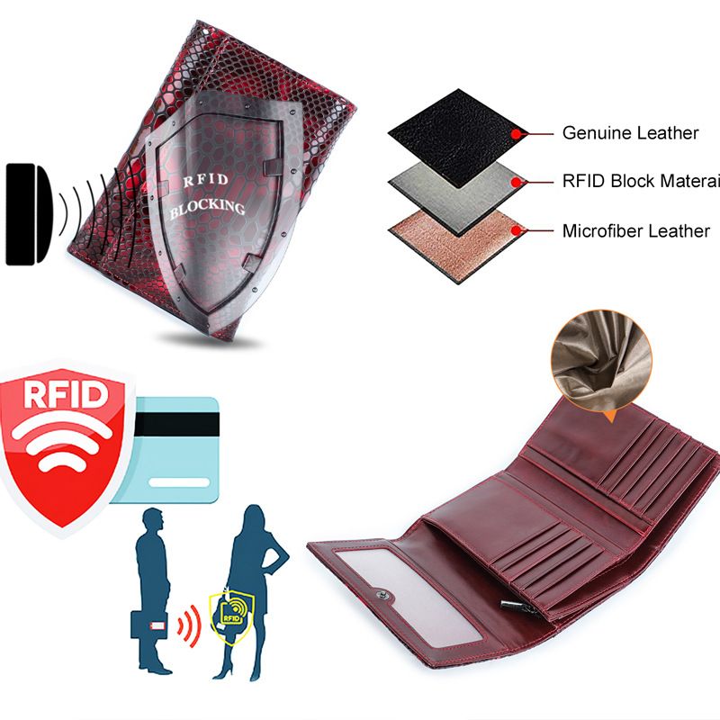 黑天使RFID防盗刷鳄鱼纹头层牛皮