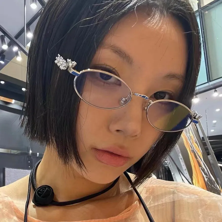 2025ins风gm联名太阳眼镜女墨镜男钻石椭圆形y2k网红素颜