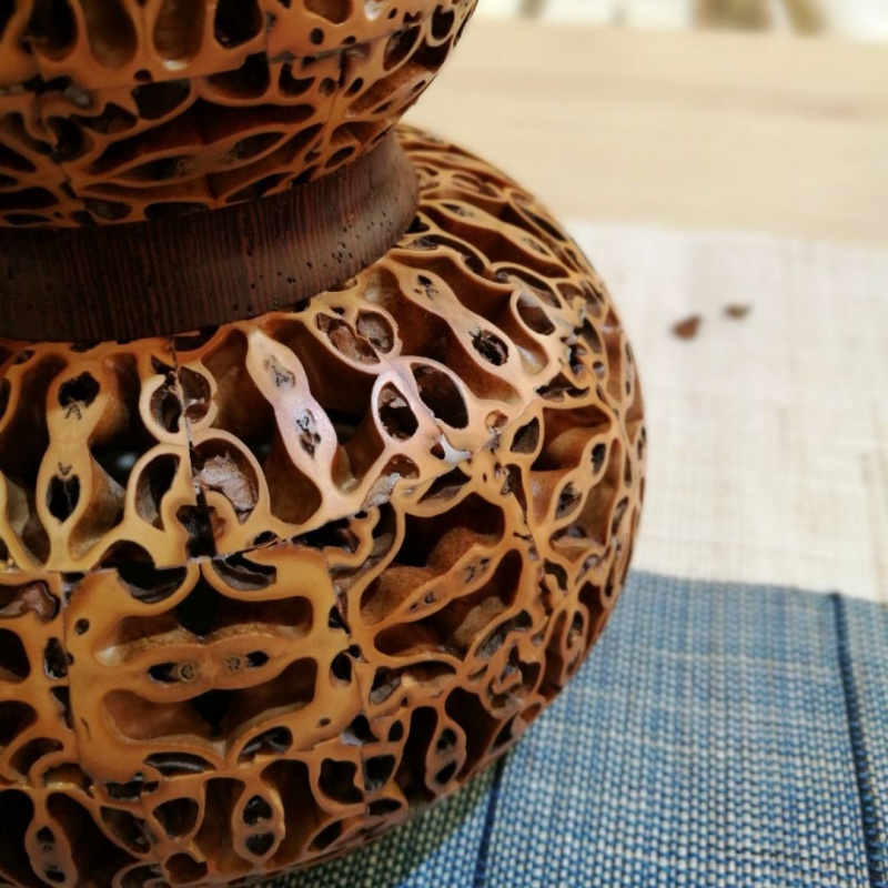 核桃镂空创意葫芦创意摆件家用室内仿古沉香檀香炉盘香炉线香炉香