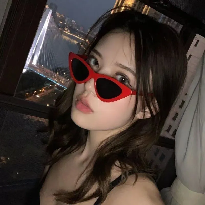 高级感潮流时尚太阳眼镜粉色猫眼墨镜女茶色