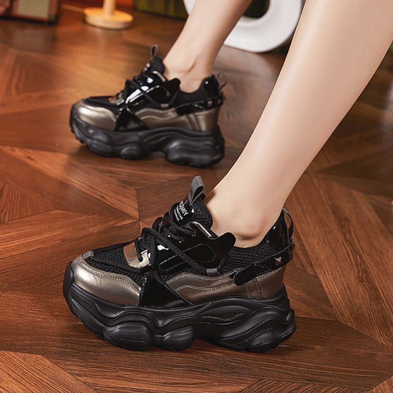 老爹鞋女2025春季新款网面透气百