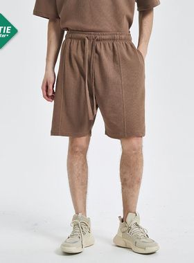 ARTIE男装|2024新品260g透气华夫格宽松短裤男 欧美高街休闲短裤