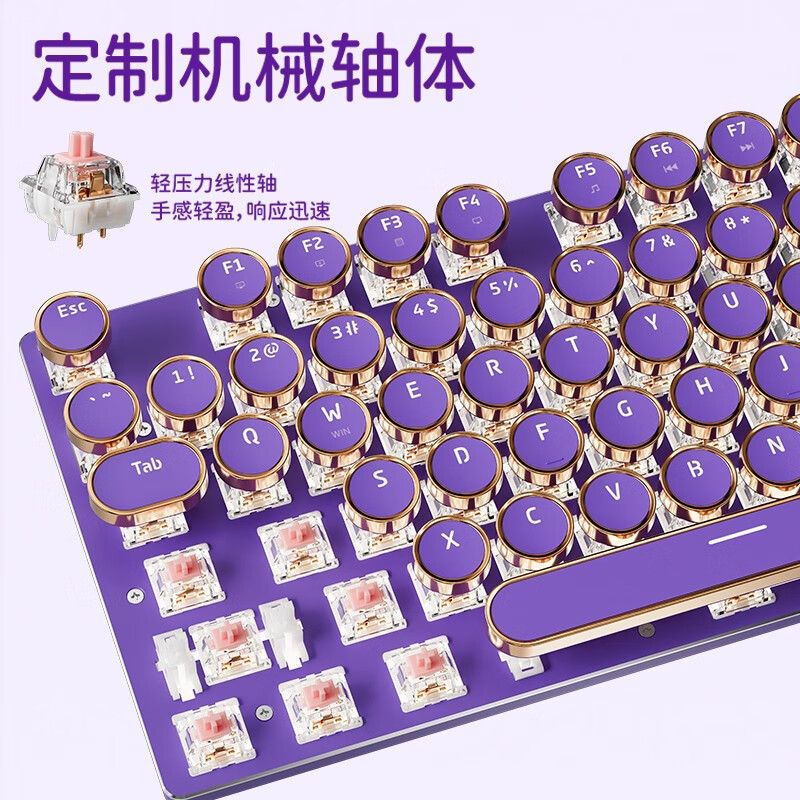 前行者蒸汽朋克机械键盘有线女生
