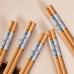 高档耐高温成人不发霉一人一筷好夹防滑竹筷 健康楠竹筷子家用新款