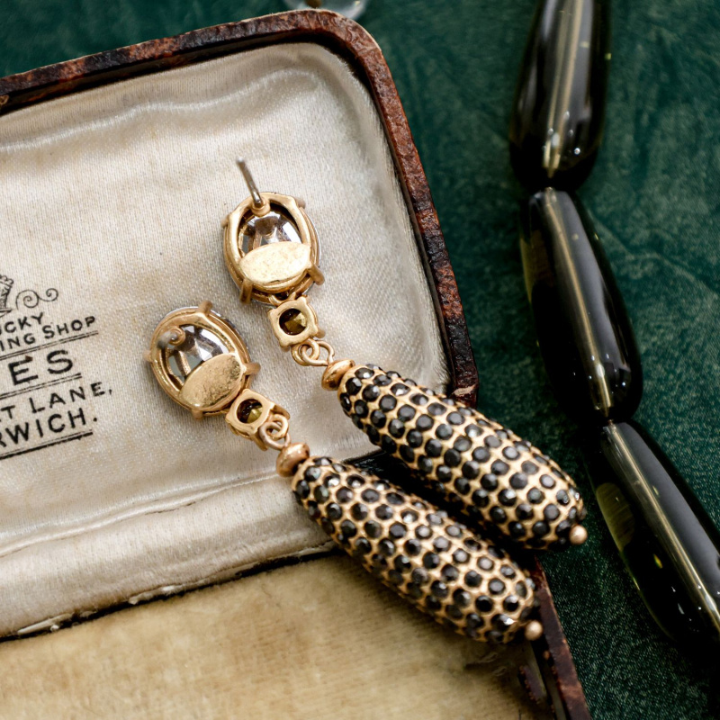 复古镶钻白水晶耳钉银耳针女士高