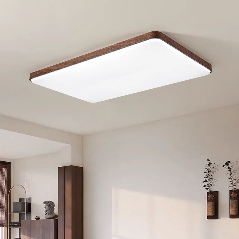 新中式客厅灯吸顶灯侘寂风胡桃木