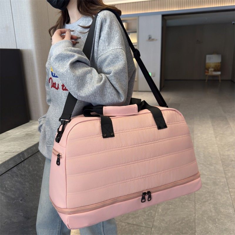 韩版时尚轻便瑜伽运动包女外出轻便手提旅行包独立鞋仓游泳健身包